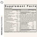 Codeage Hommes Multivitamines quotidiennes – capsules près d'un verre, prise pratique et rapide.