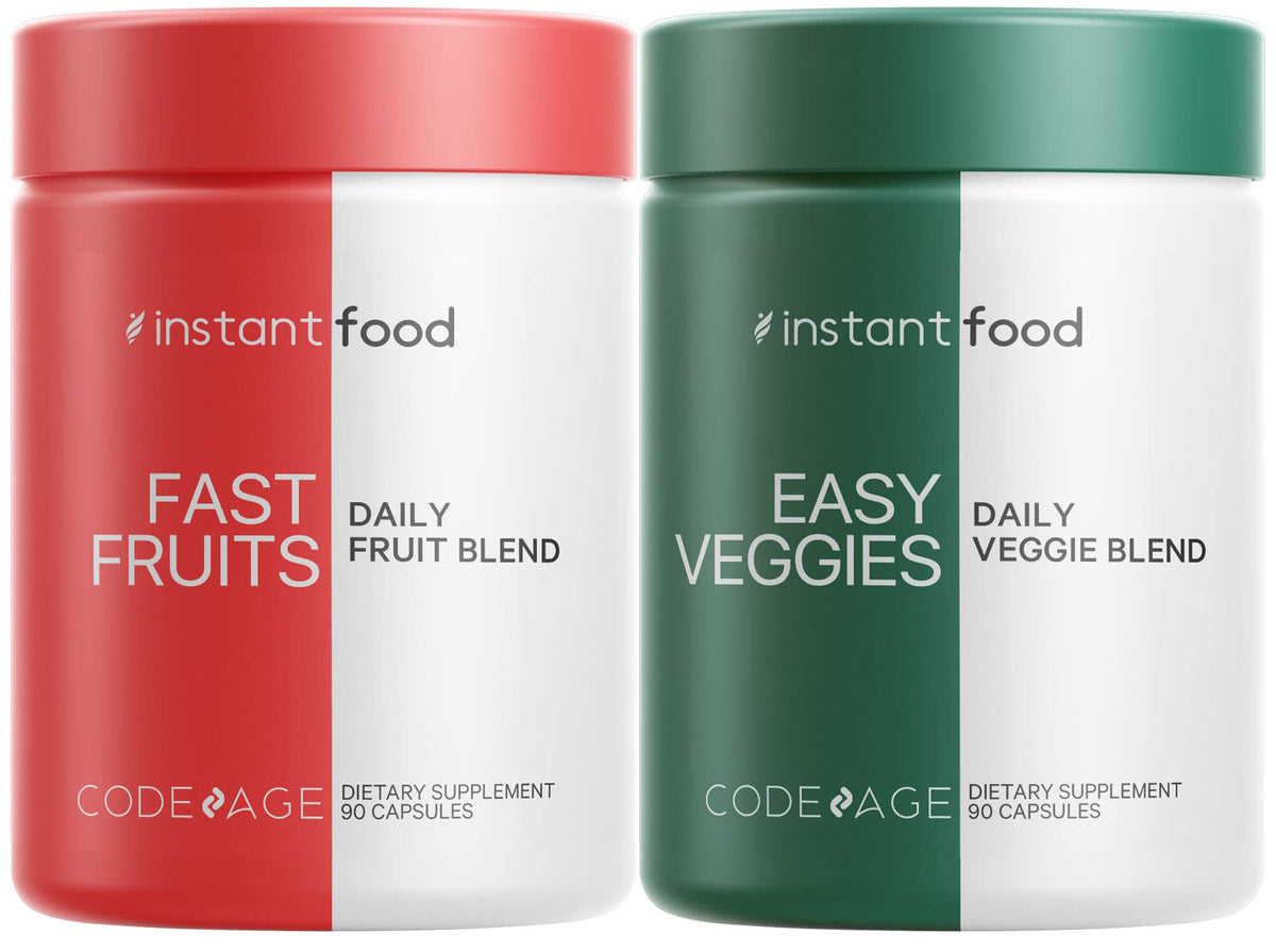 Codeage Instantfood légumes et fruits – bouteille visible, apport pratique au quotidien.