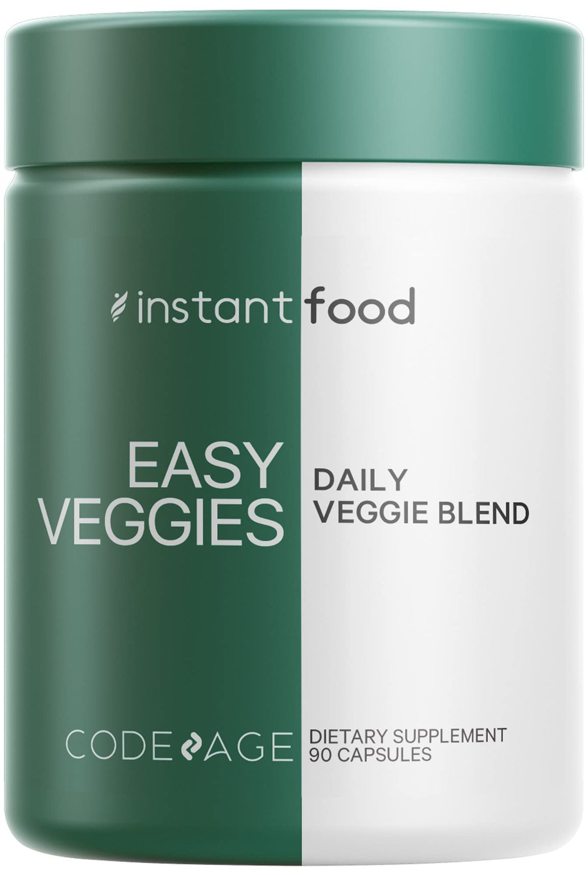 Codeage Instantfood Easy Veggies – bouteille avec capsules, source pratique de légumes quotidiens.