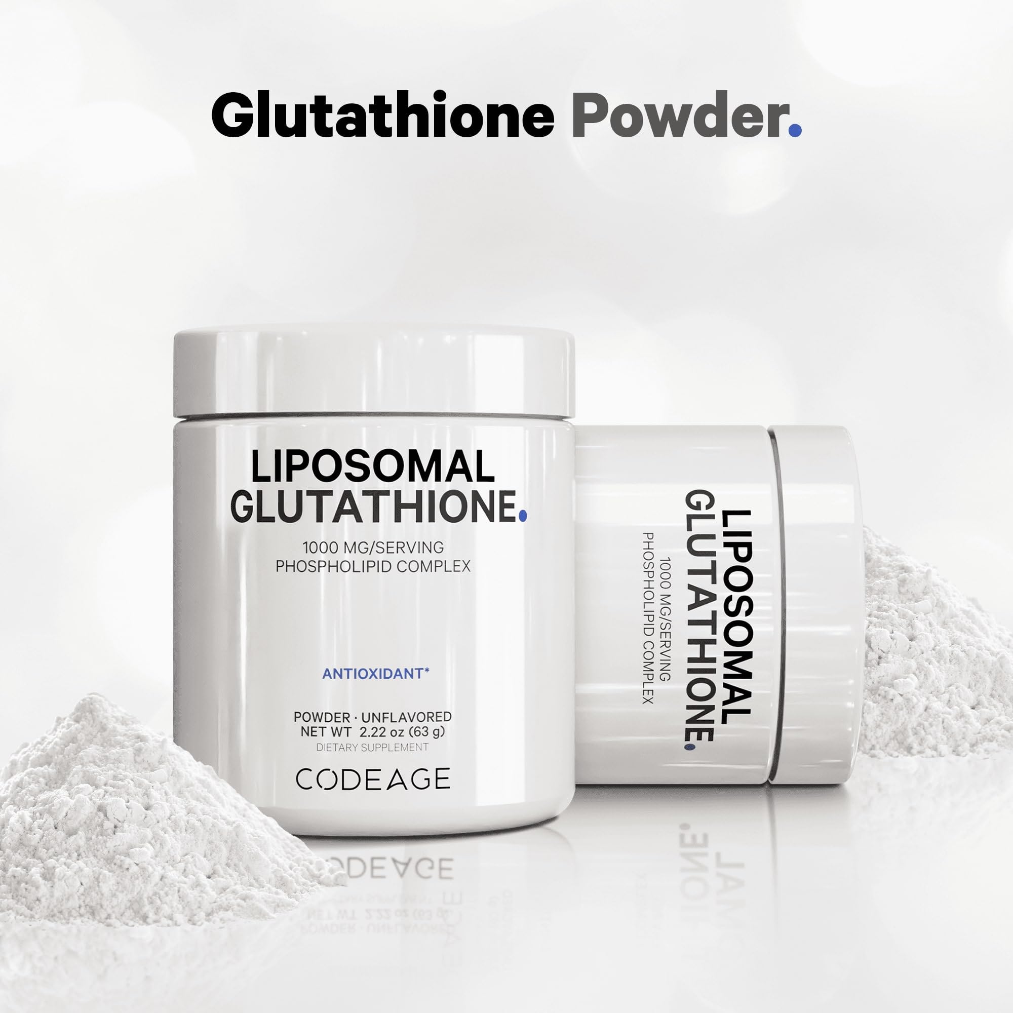 Codeage Glutathion Liposomale Poudre, mélange facile dans l’eau ou boissons.