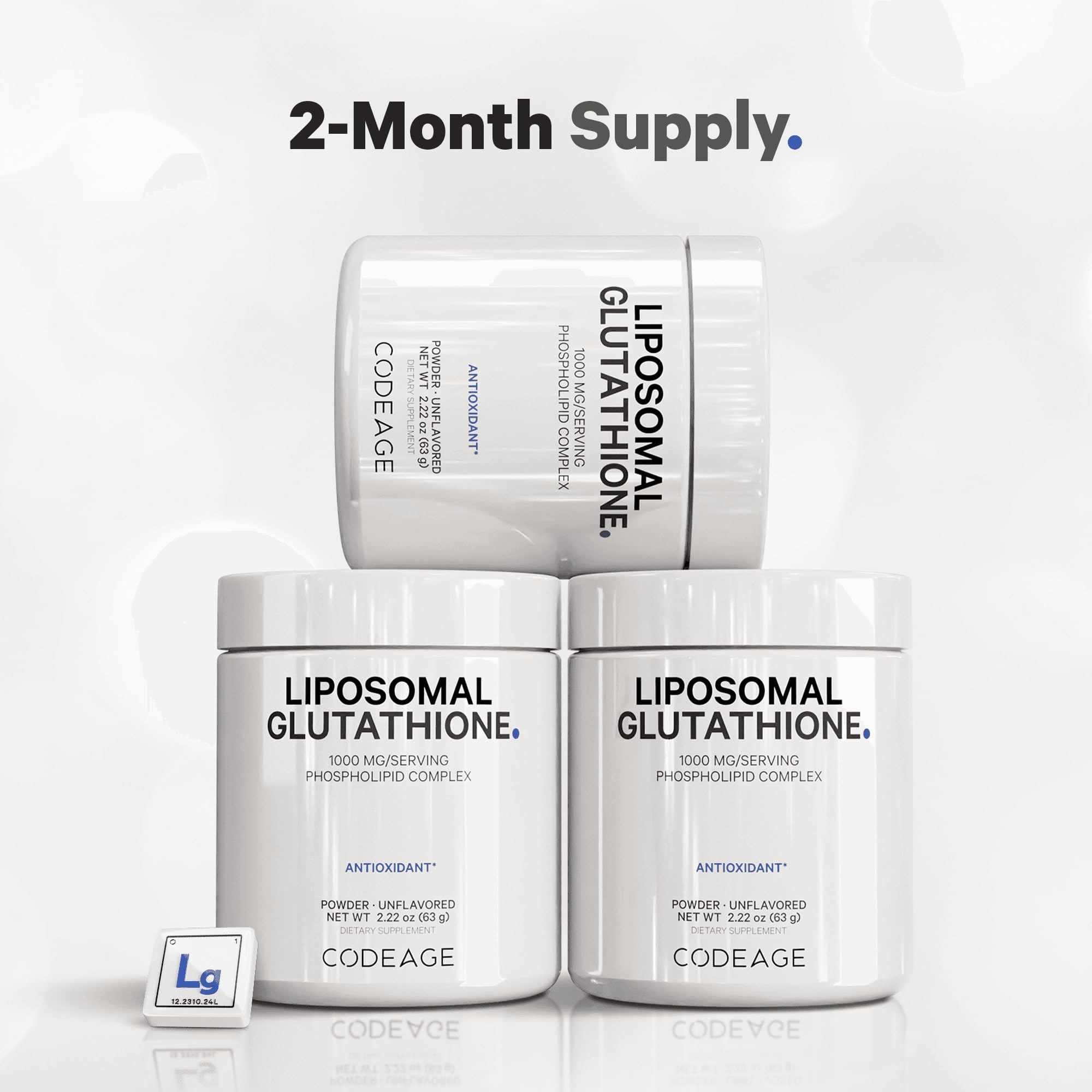 Codeage Glutathion Liposomale Poudre, sans OGM et sans gluten.