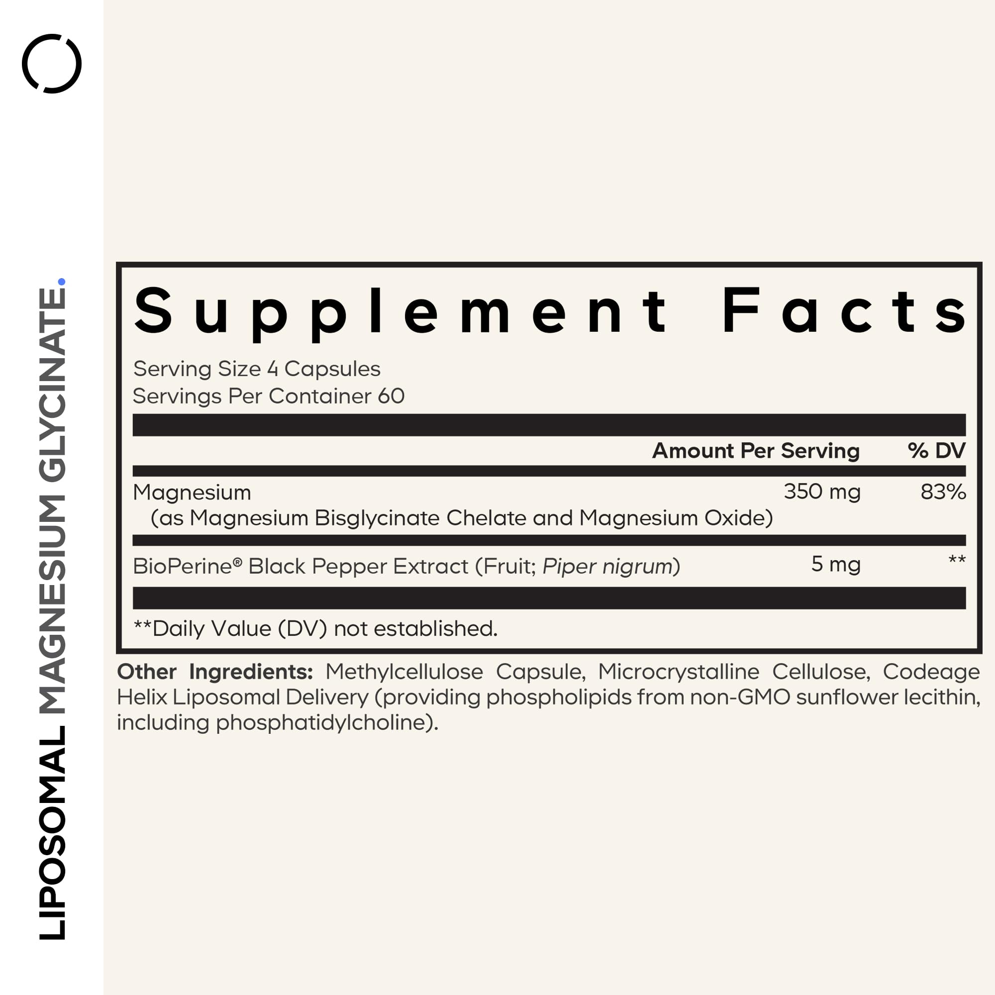 Codeage Liposomal Magnesium Glycinate, capsules faciles à prendre à tout moment.