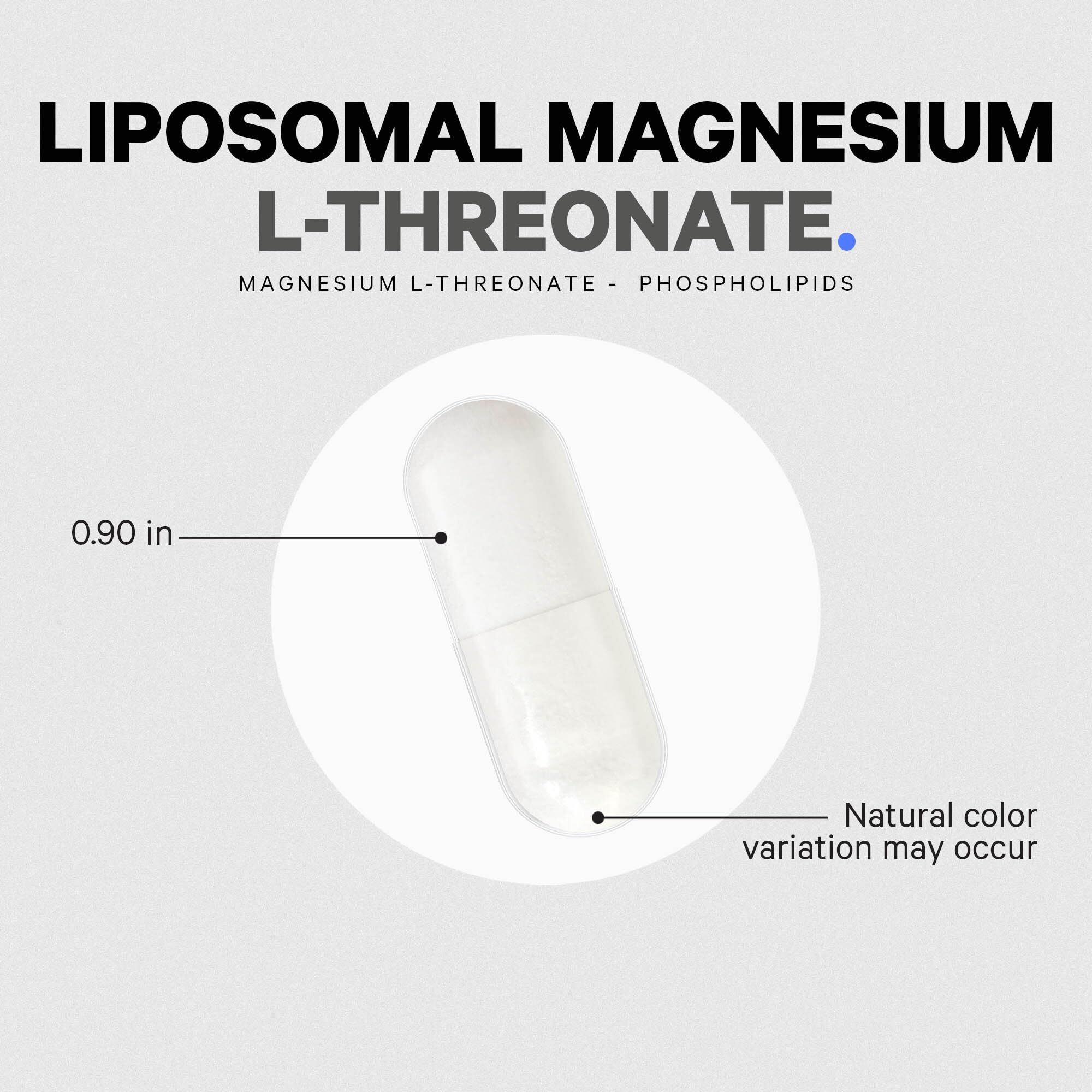 Version végane Codeage magnésium L-thréonate liposomique, sans produits d'origine animale.