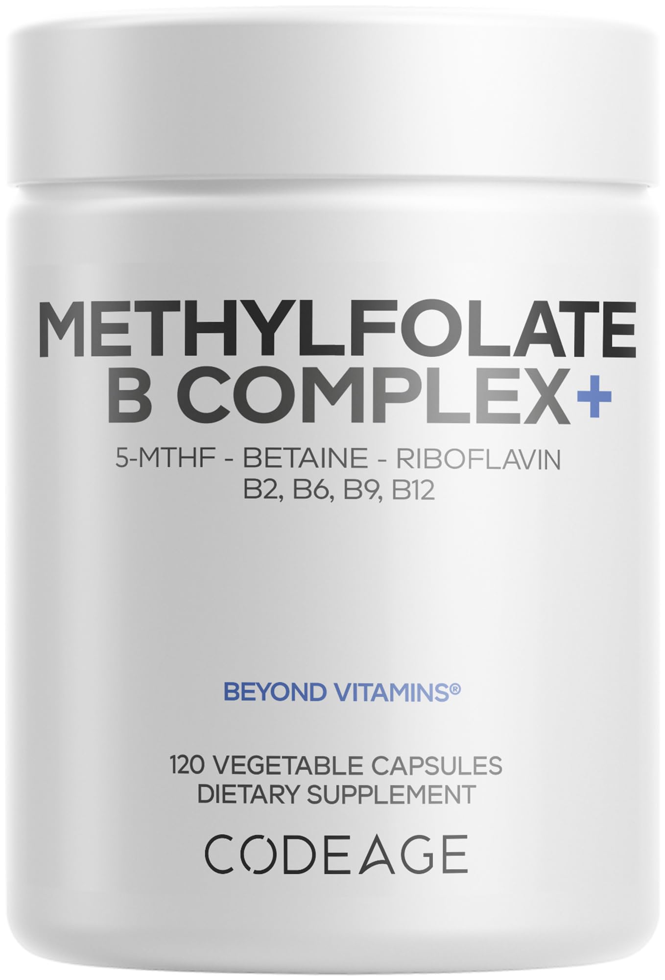 Codeage Methylfolate B Complex, boîte, format capsule facile à prendre pour le quotidien