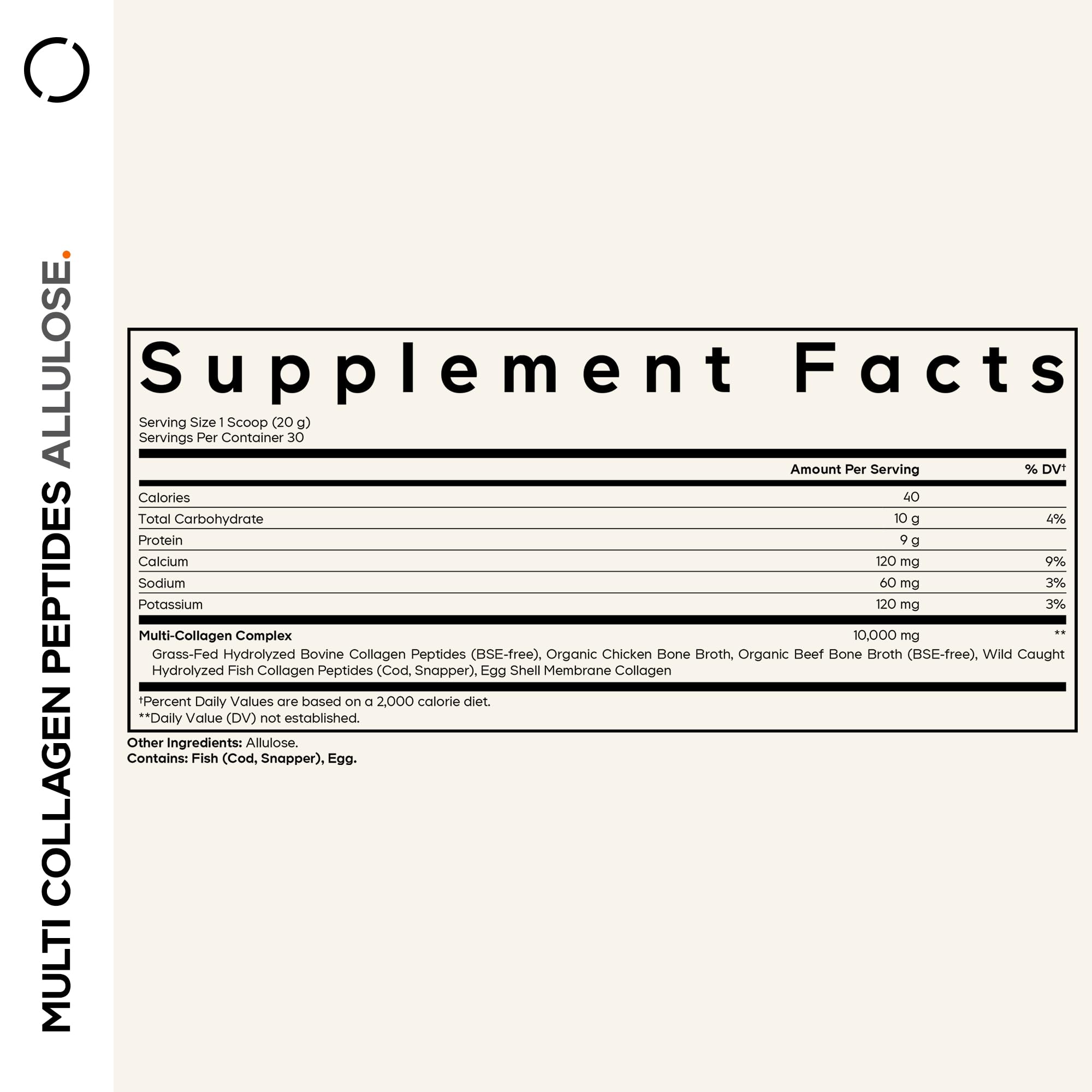 Codeage Multi Collagen Allulose : cuillère-dose intégrée pour doser facilement votre portion.