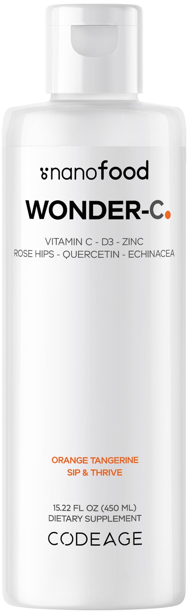 Codeage Nanofood Wonder-C: bouteille liposomale pratique pour l'apport quotidien.