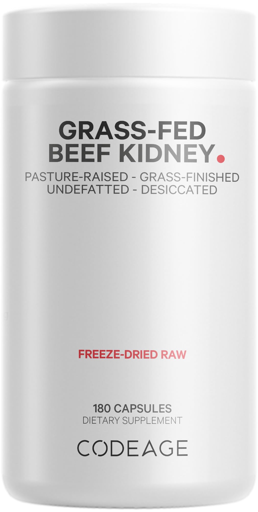Codeage rein de bœuf séché en bouteille, source naturelle de nutriments.