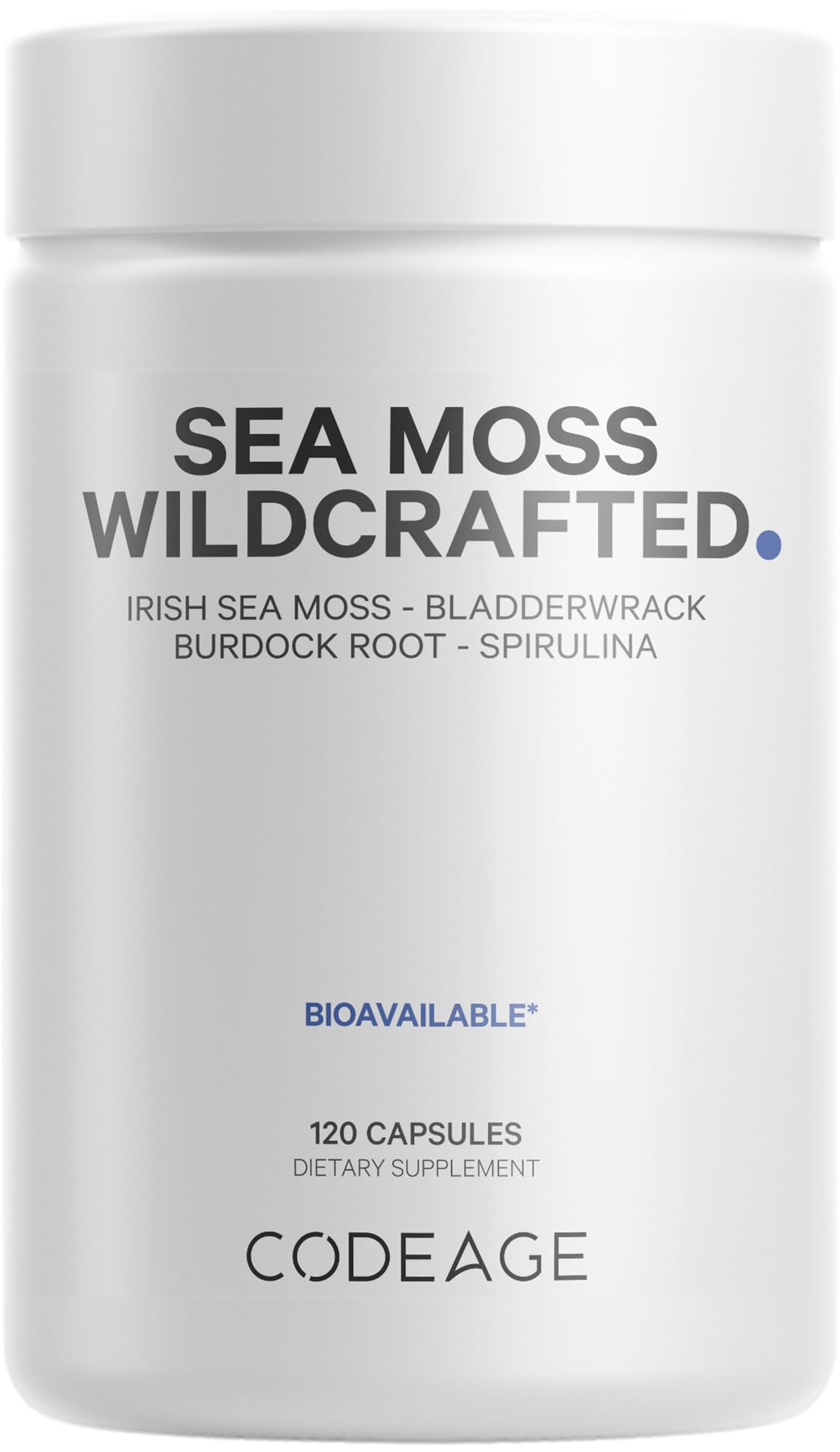 Codeage Sea Moss – bouteille de capsules pratique pour une routine quotidienne