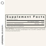 Codeage Sélénium – capsules oval liposomales visibles dans le flacon.