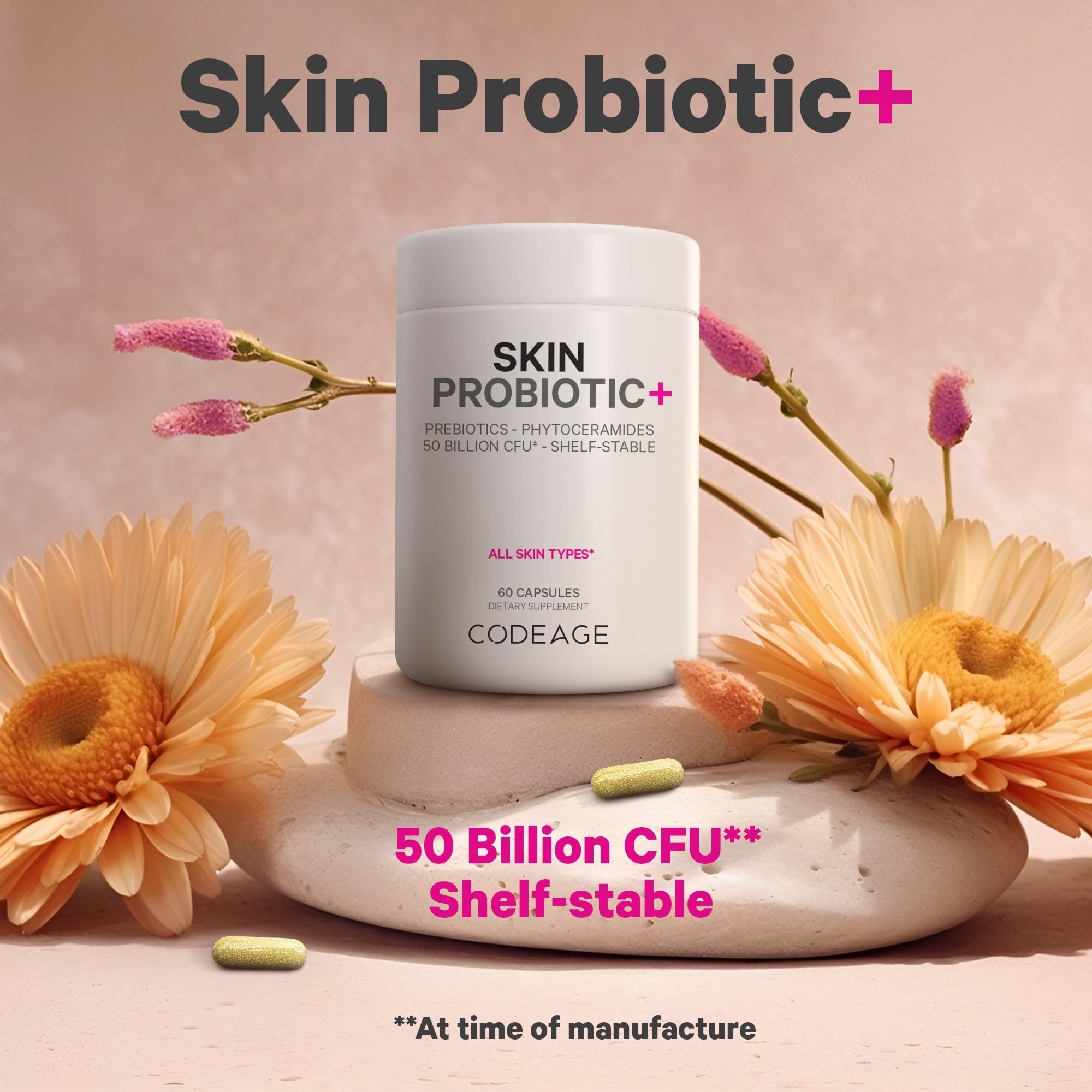 Codeage Skin Probiotics: ingrédients botaniques ayurvédiques comme açai et gingembre