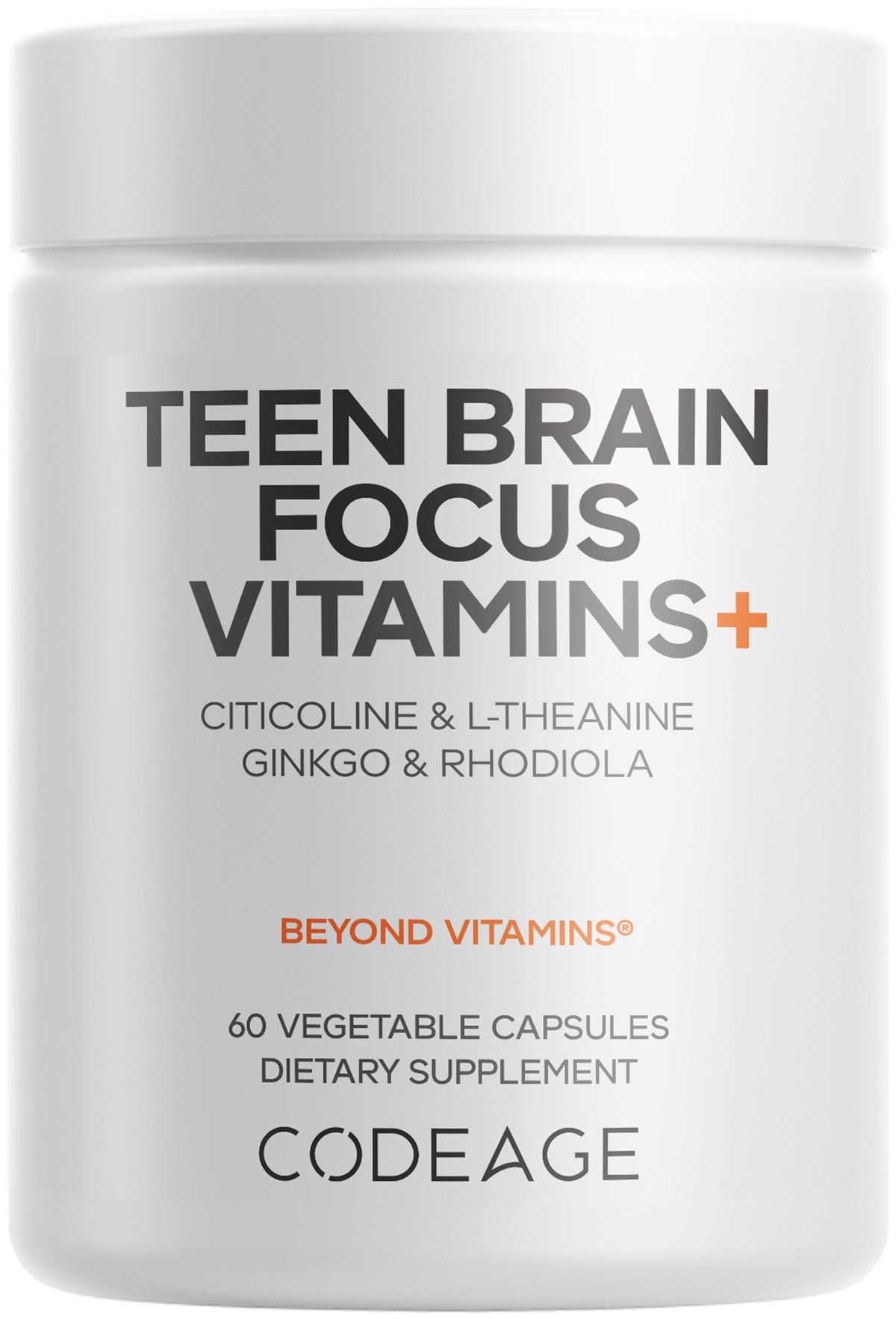 Codeage Teen Brain Focus - bouteille avec 60 capsules, soutien quotidien