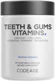 Codeage Teeth & Gums, capsules en bouteille, soutien potentiel à la routine d'hygiène bucco-dentaire.
