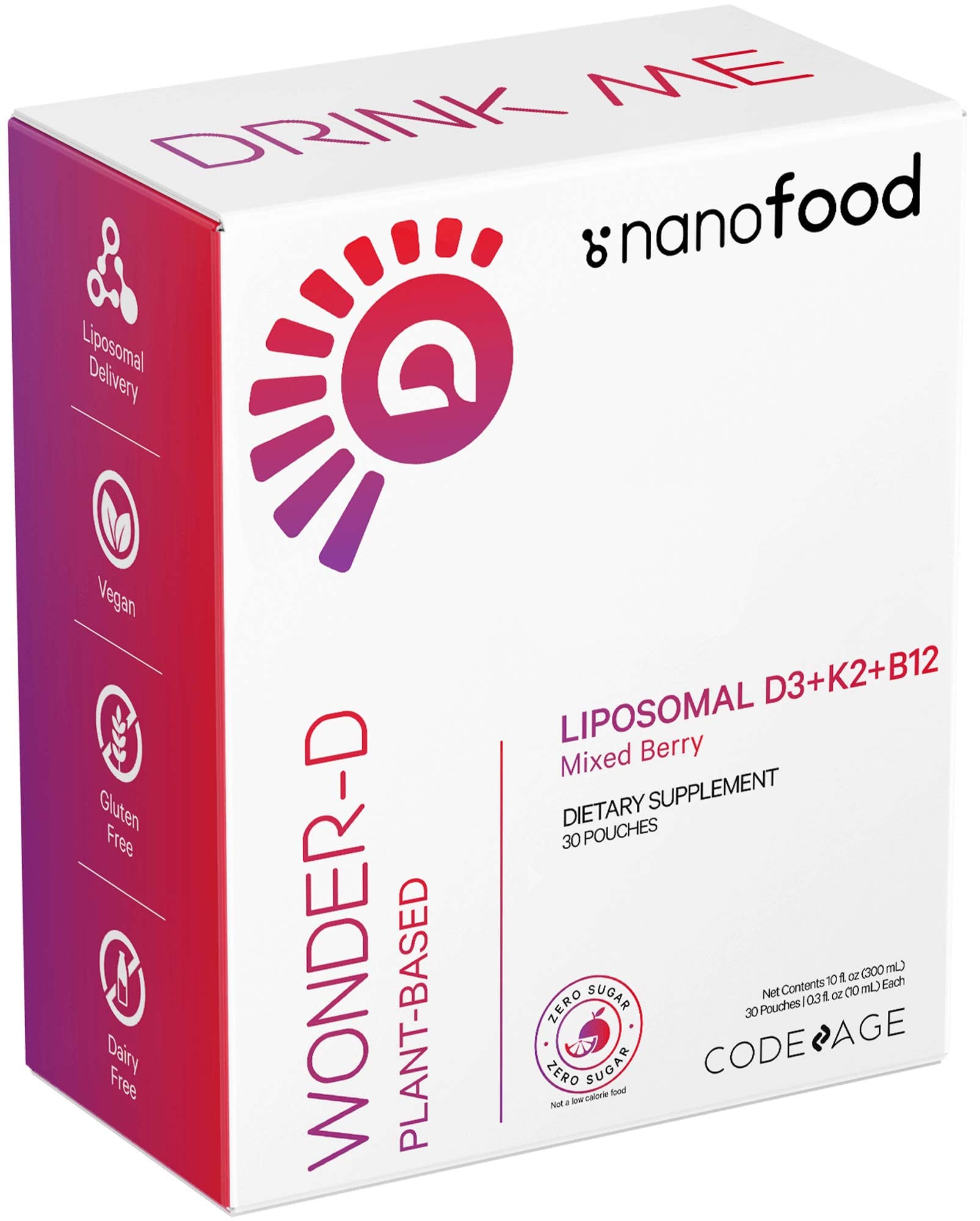 Codeage Wonder-D arôme fruits rouges agréable à boire