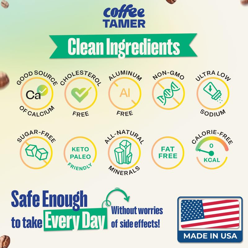 Coffee Tamer formule minérale naturelle: soutien l'équilibre du pH sans additifs.