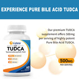 Cofure Tudca – étiquette sans gluten, garantie qualité et pureté.