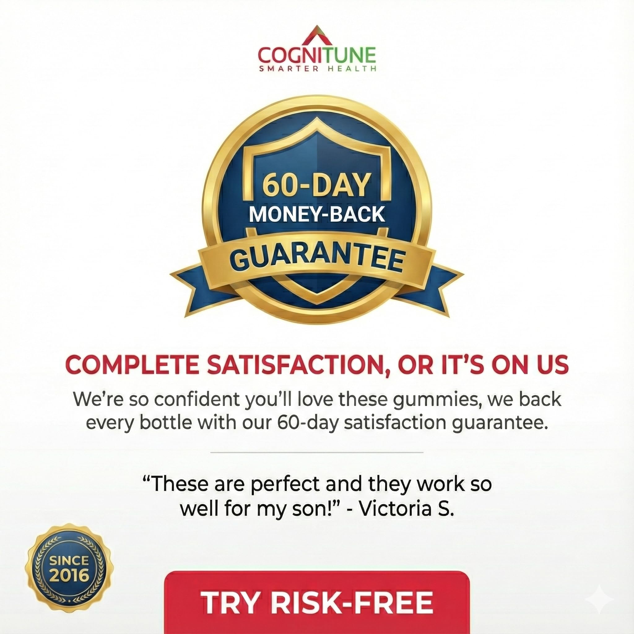 CogniTune emballage vegan et sans gluten, assurant qualité et sécurité.