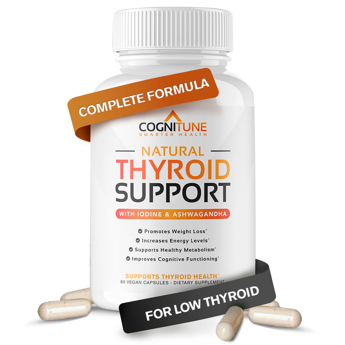 CogniTune Thyroid Support — bouteille sur fond blanc, énergie naturelle clarté mentale.
