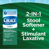 Colace 2-en-1 : bouteille prête à l'emploi pour utilisation nocturne.