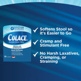 Colace bouteille gélules 100 mg, accès rapide à l’assouplissement des selles.