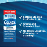 Colace usage quotidien, soutien de la régularité intestinale.