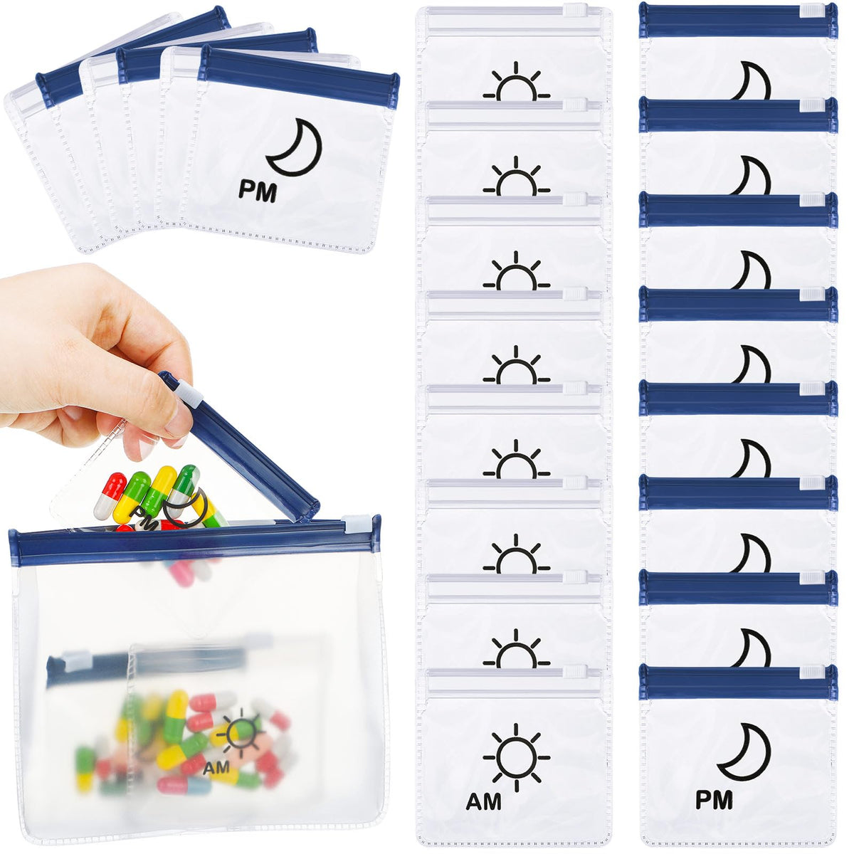 Colarr pochette pilules du matin et du soir, rangement pratique et discret.