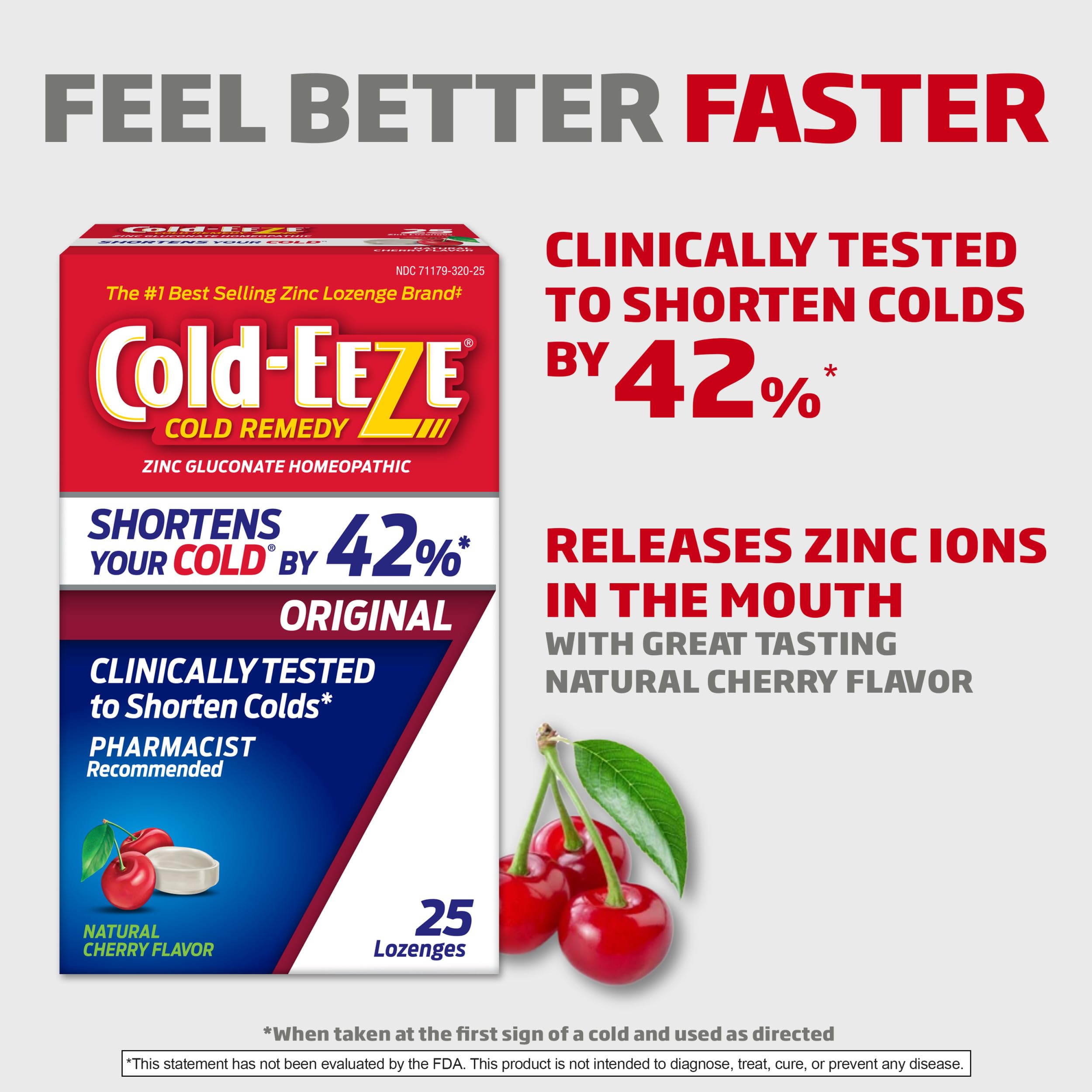 Cold-Eeze lozenges zinc gluconate 13,3 mg, dose fiable pour les premiers signes.