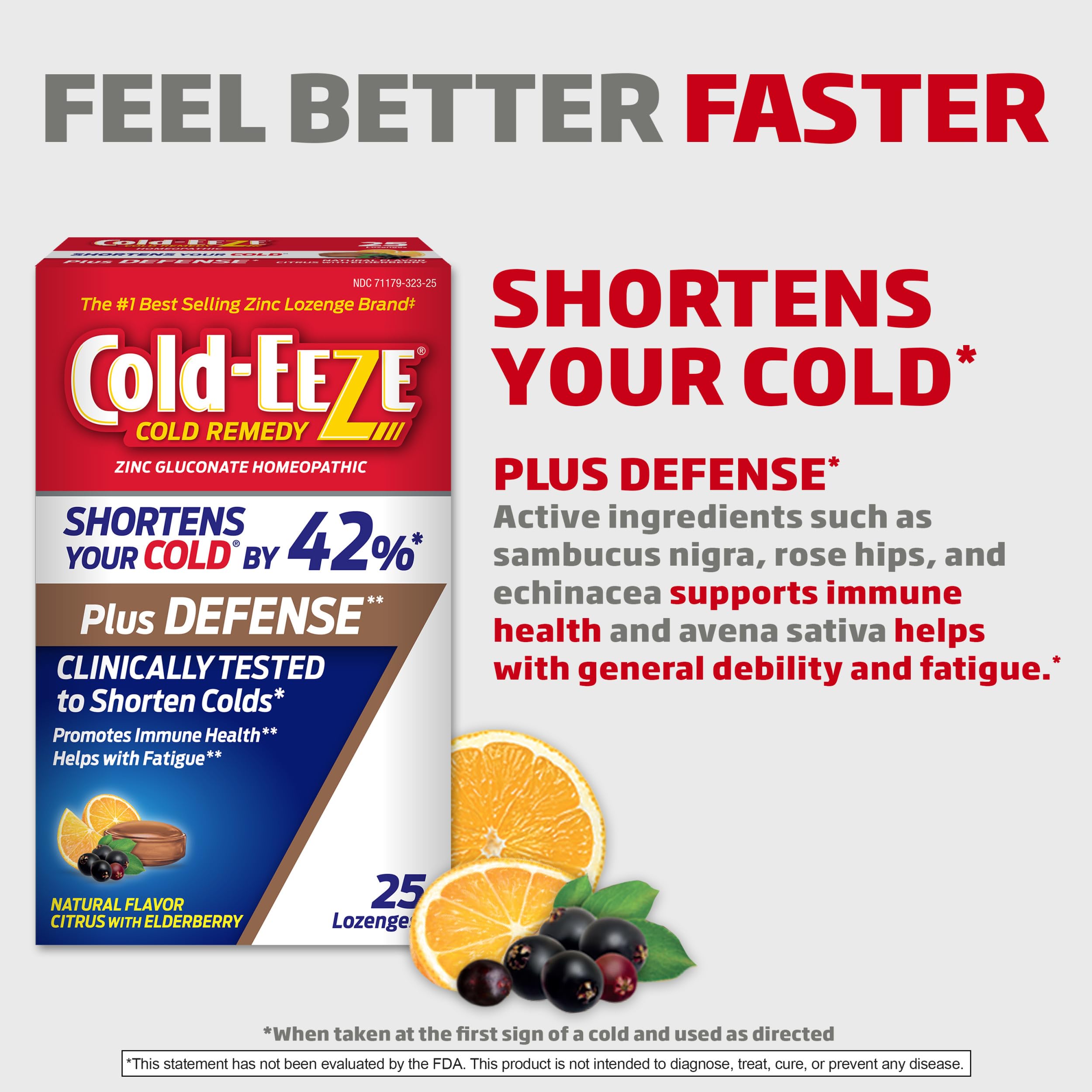 Boîte Cold-Eeze Plus Defense 25 pastilles, pratique à emporter