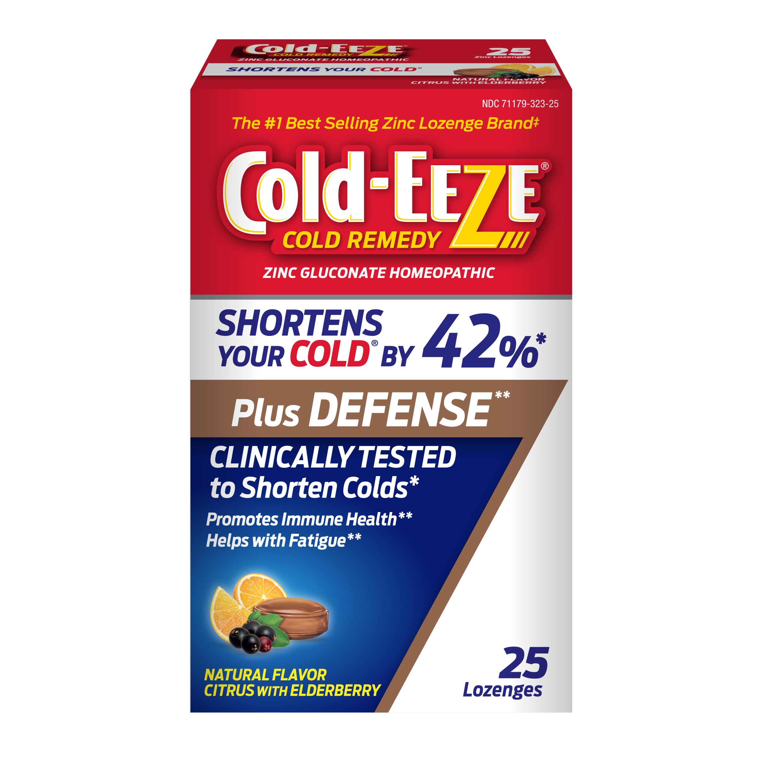 Pastilles Cold-Eeze Plus Defense citron-sureau avec zinc, saveur naturelle