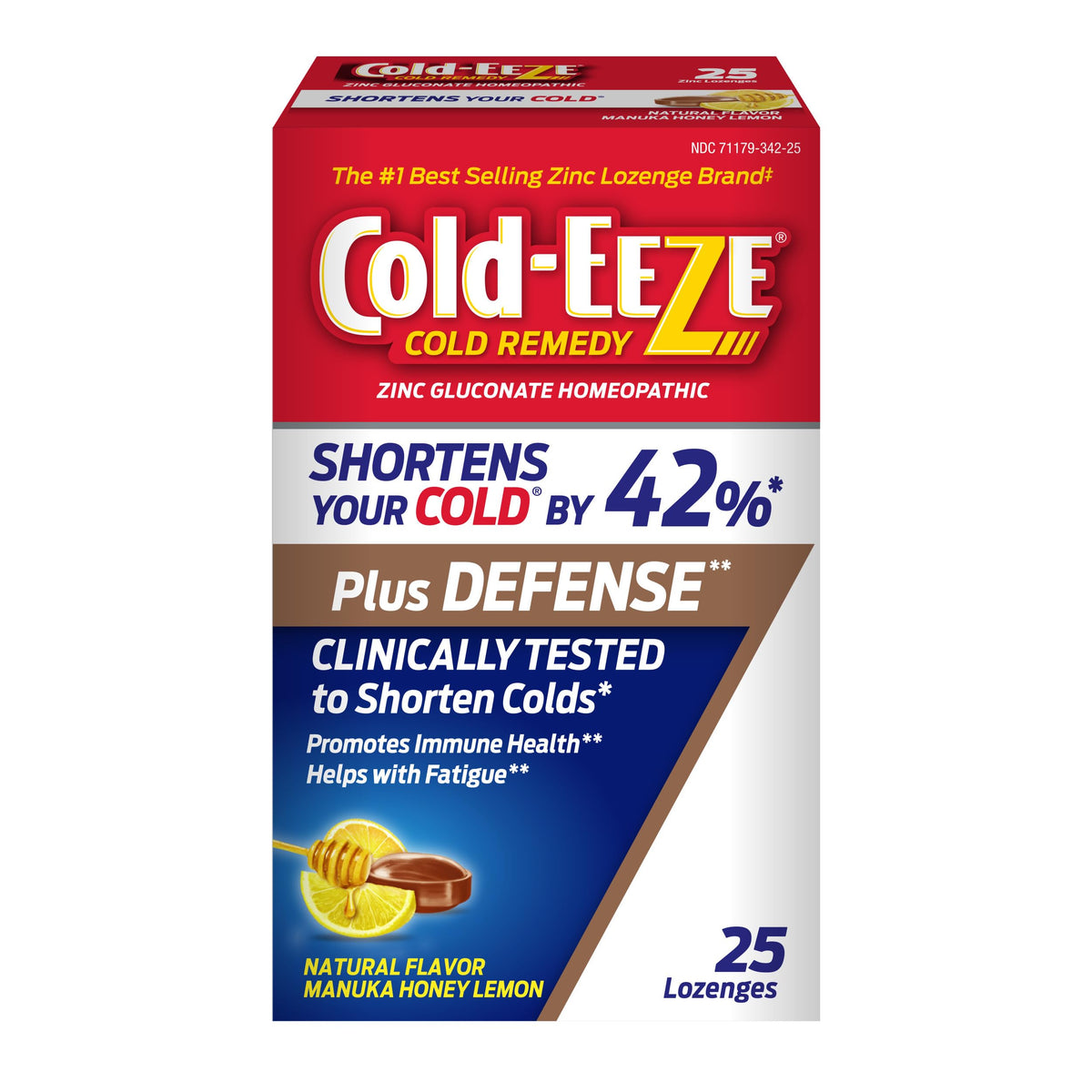 Pastilles Cold-Eeze Plus Defense au zinc miel Manuka citron, soutien possible de l'immunité