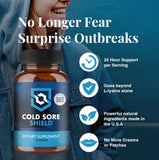 Cold Sore Shield, emballage américain, option pratique et fiable pour voyager.