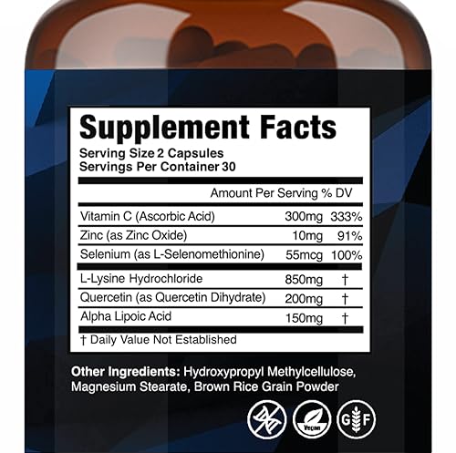 Cold Sore Shield, tableau d’ingrédients naturels pour une défense naturelle potentielle.
