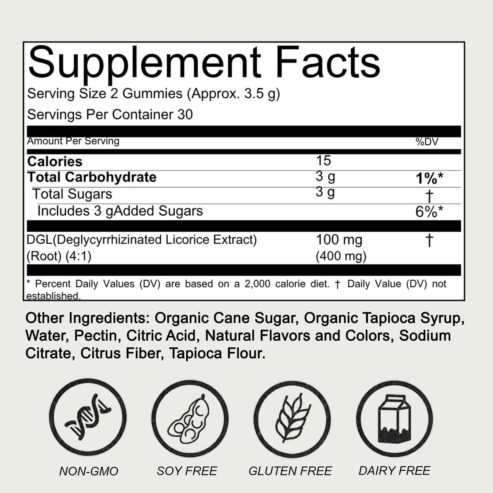 COLEPSW Gomme pratique à prendre au quotidien, sans gluten.