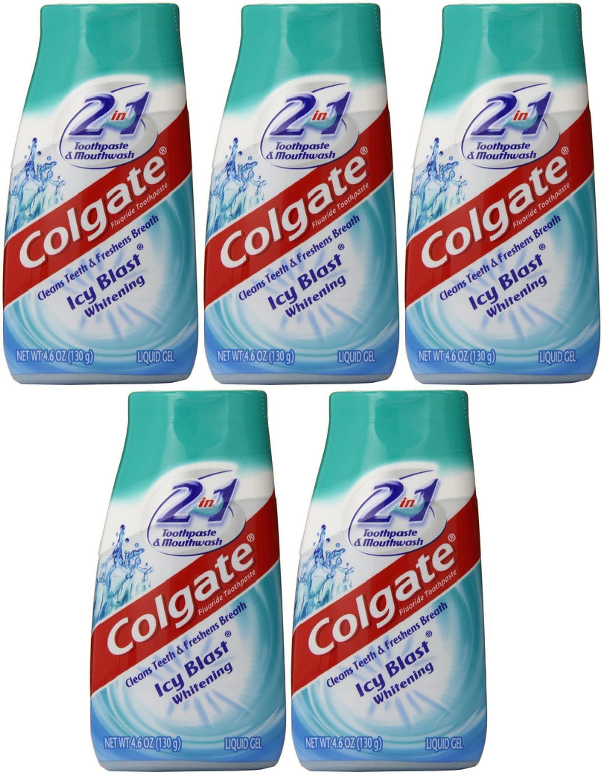 Colgate 2 en 1 Icy Blast, bouteille de dentifrice blanchissant pour un usage quotidien