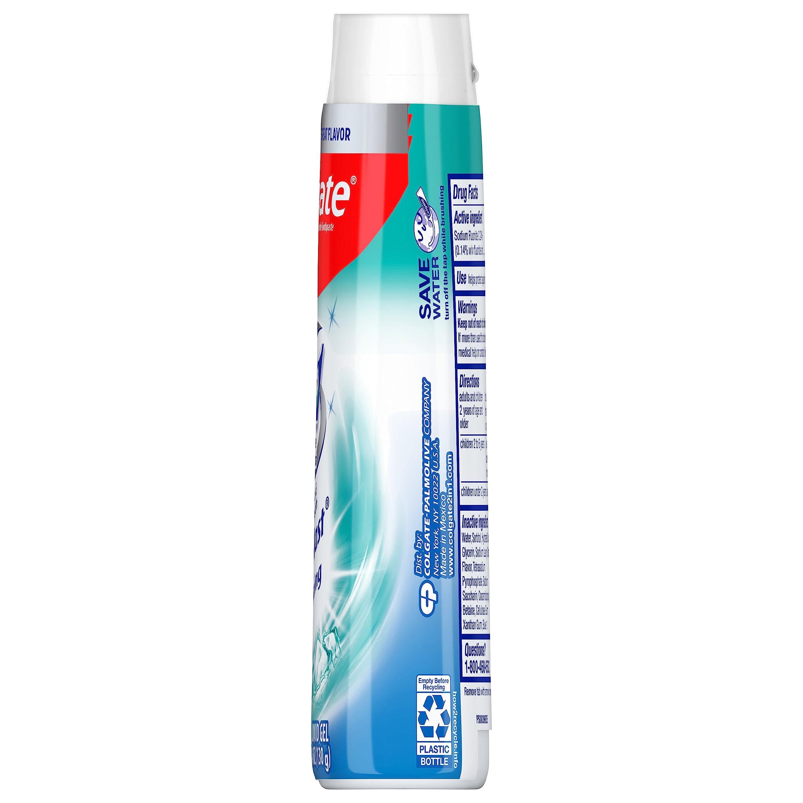 Colgate 2-en-1 sourire éclatant, effet blanchissant progressif.