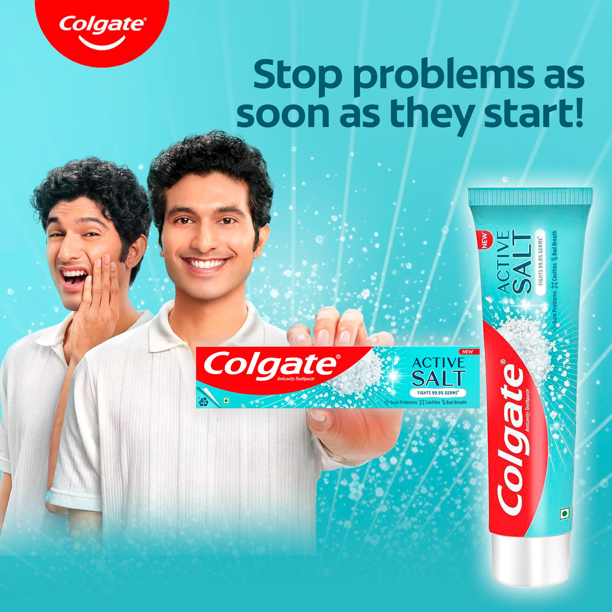 Emballage recyclable Colgate Active Salt reflétant l’engagement durable