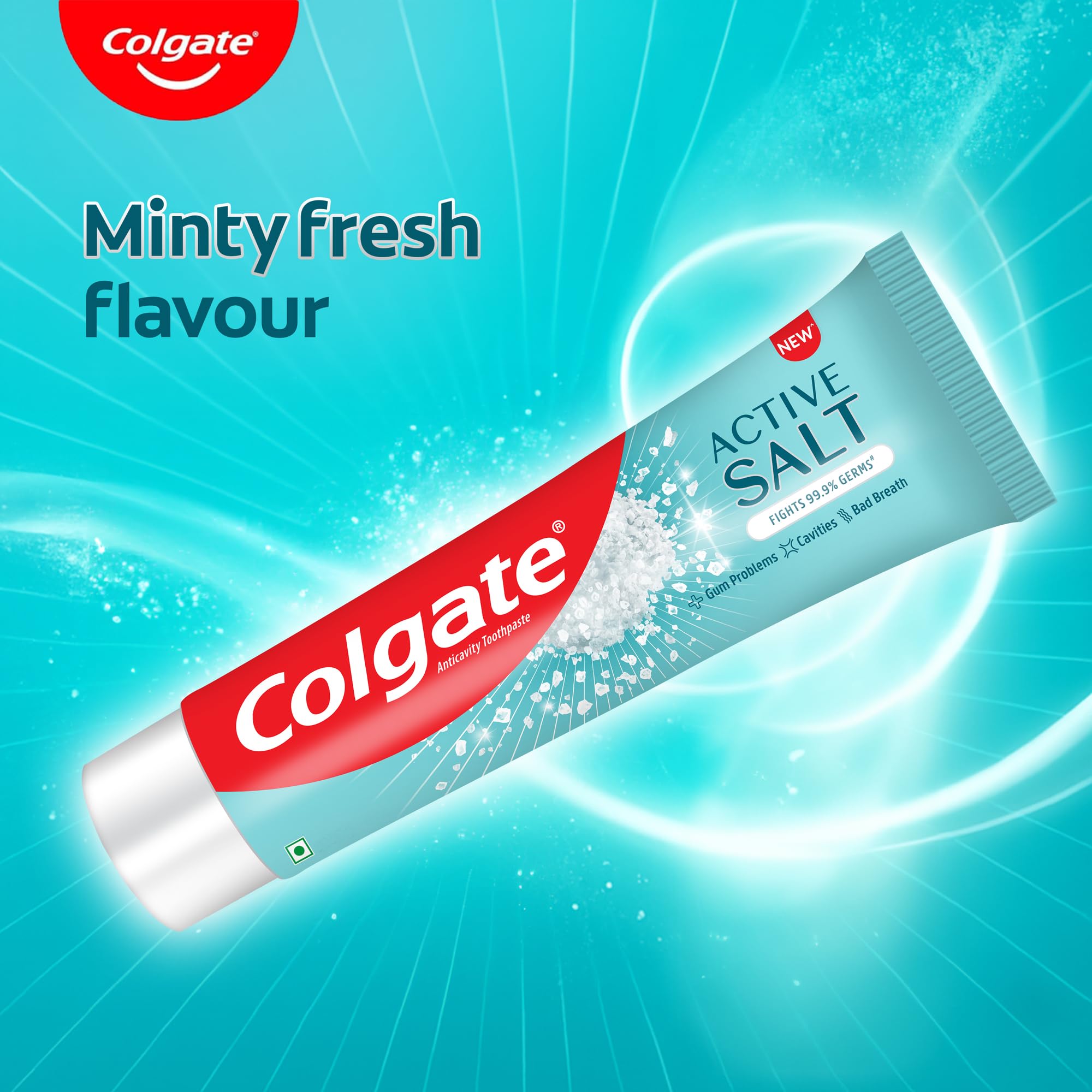 Colgate Active Salt favorise une haleine fraîche après le brossage