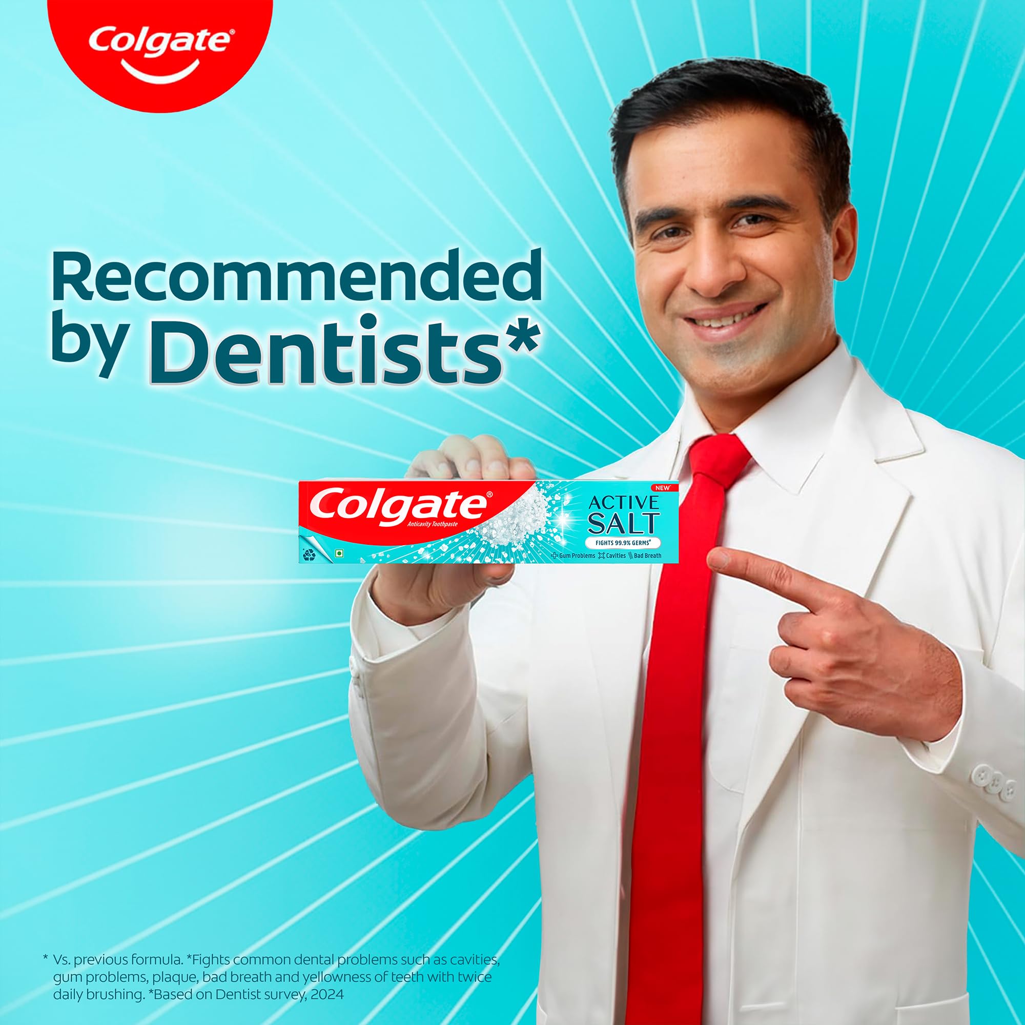 Sels microcristallins Colgate Active Salt visibles pour une protection ciblée
