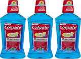 Colgate Advanced Pro-Shield bain de bouche menthe-poivrée, flacon 500 ml pour une haleine fraîche durable.