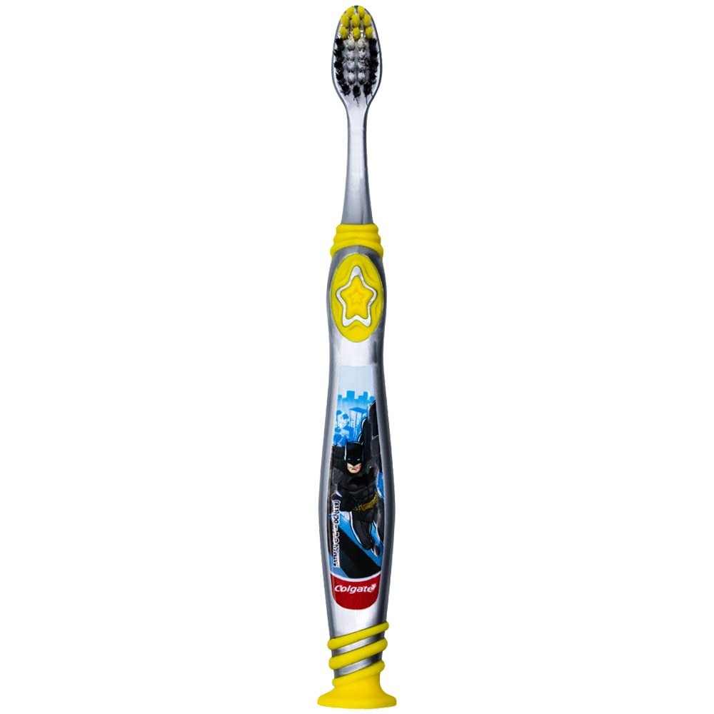 Colgate Batman brosse-dents enfant poignée ergonomique offrant prise en main facile.