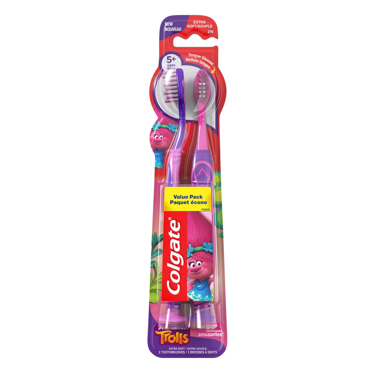 Colgate brosse dents enfant Trolls au design ludique pour l'apprentissage.
