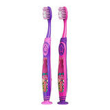 Colgate Trolls brosse avec nettoyeur de langue doux au dos.