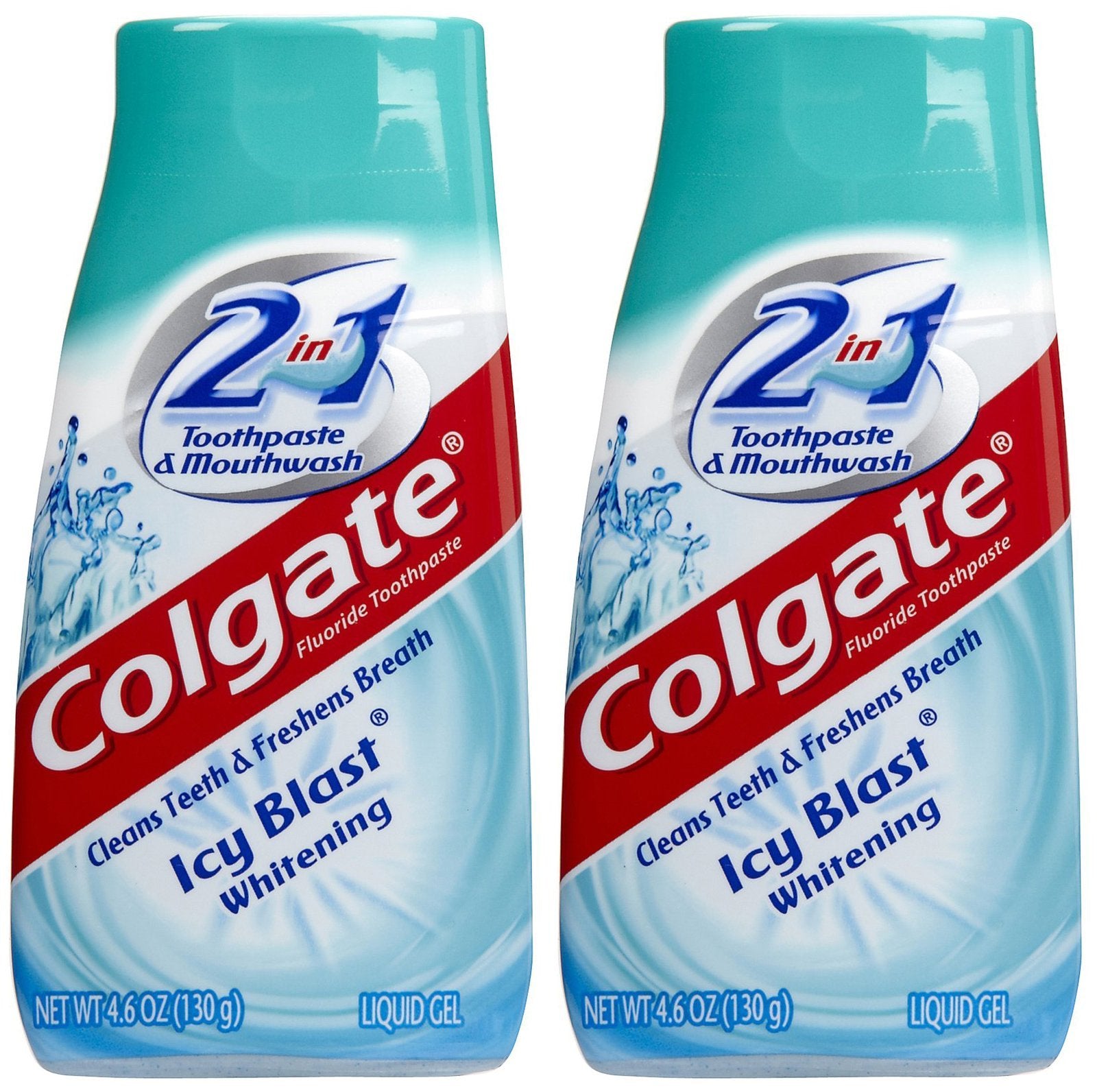 Colgate 2 en 1 rafraîchissant, dentifrice et bain de bouche, haleine fraîche et sourire éclatant.