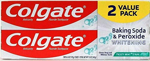 Colgate dentifrice blanchissant au bicarbonate et peroxyde, tube menthe givrée pour un sourire frais au quotidien