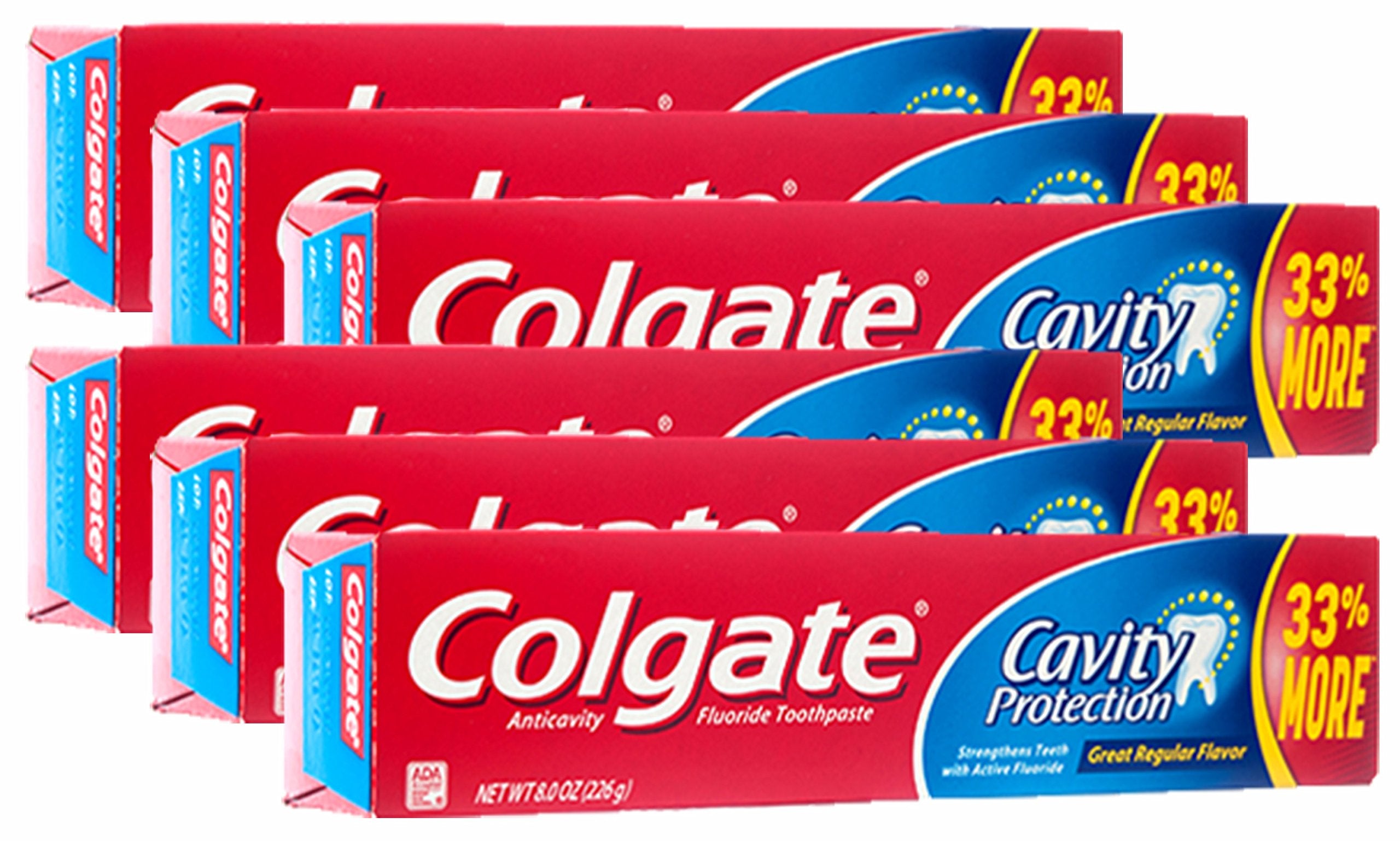 Colgate dentifrice fluoré Saveur Classique, protège les dents et prévient les caries lors du brossage quotidien.