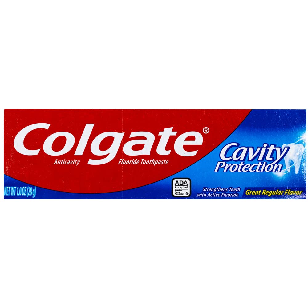 Colgate dentifrice protection des caries tubes voyage 28 g, pratique et compact.