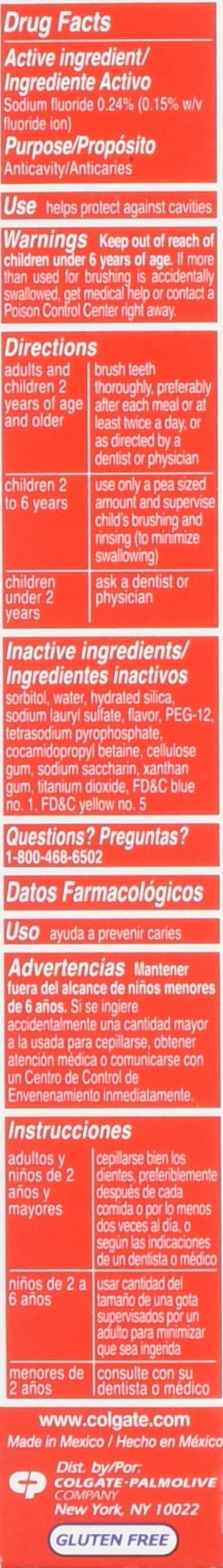 Emballage multicolore Colgate voyage, repérable rapidement dans la trousse.