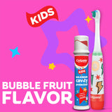 Dentifrice Colgate Kids saveur bulles-fruit, idéal pour les routines journalières.