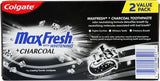 Colgate Max Fresh Charcoal Mint, effet blanchissant sur dents – éclat naturel.