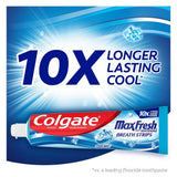 Colgate Max Fresh mini pastilles d’haleine offrant une fraîcheur prolongée.