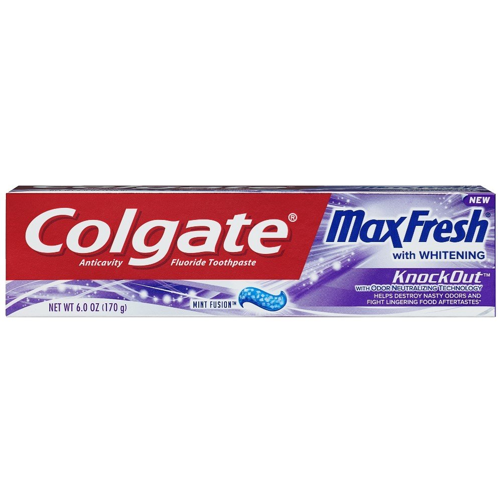 Colgate Max Fresh, technologie de neutralisation des odeurs pour haleine plus fraîche.